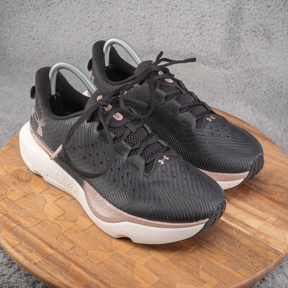 2023 Under Armour HOVR Infinite Pro Black Rose‎ Gold Women's Size 9.5